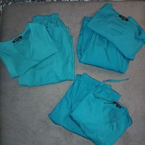 3 sets of Teal JustLove Scrubs